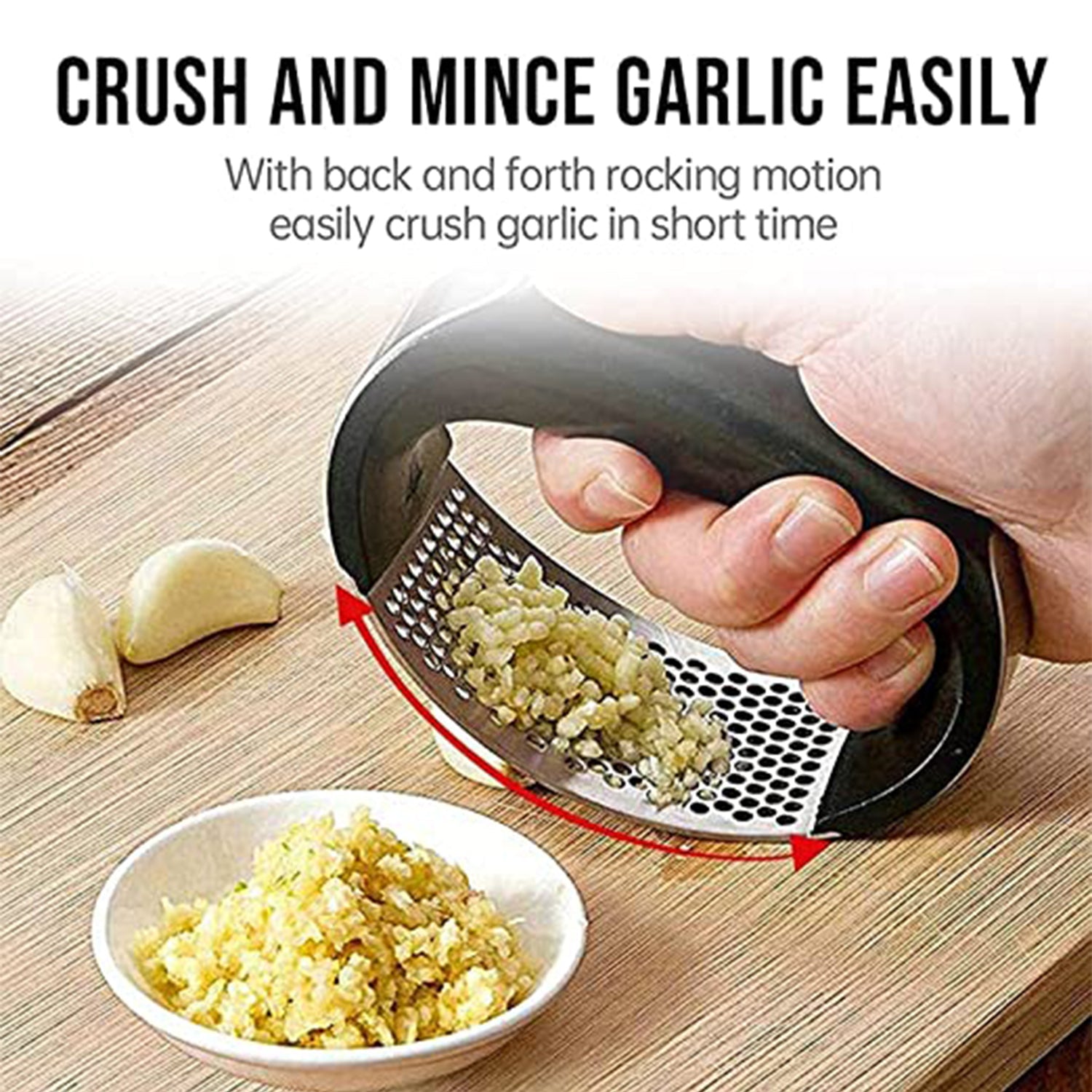 2350 Multipurpose Garlic Presser Squeeze Press Crusher Stainless Steel Kitchen Tools, Quick Handy Ginger Garlic Crusher DeoDap 2350 Multipurpose Garlic Presser Squeeze Press Crusher Stainless Steel Kitchen Tools, Quick Handy Ginger Garlic Crusher DeoDap